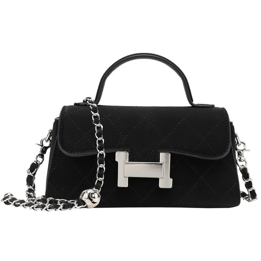 EDODAY Small Crossbody Bag for Women Black Purses for Women Trend Quilted Shoulder Bag with Zipper Pocket Handbags with Removable and Adjustable Chain